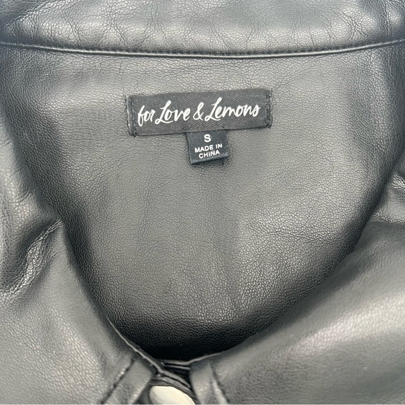 For Love & Lemons Afton Cropped Faux Leather Jacket – Size S - Picture 6 of 15